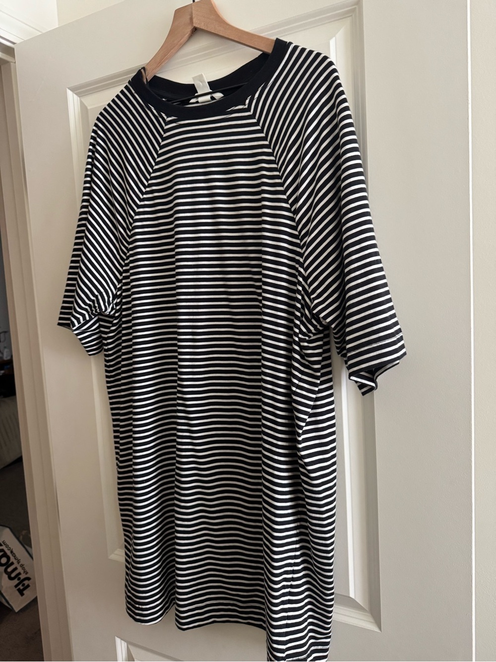 H&M Black and White Striped nursing maternity dress